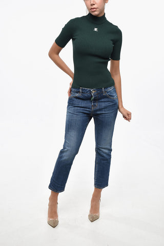 Ribbed Turtleneck Sweater with Monogram