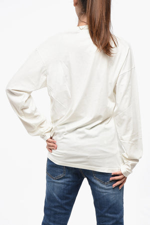 Langärmliges Rundhals-T-Shirt mit Cut-Out-Detail