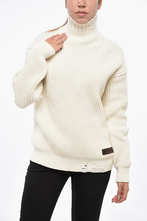 Cotton-Blend Sweater BROKEN STITCH with Double Collar
