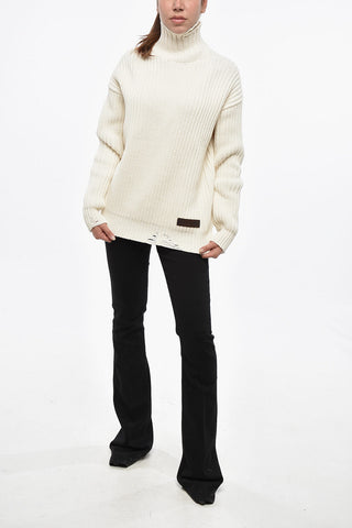 Cotton-Blend Sweater BROKEN STITCH with Double Collar
