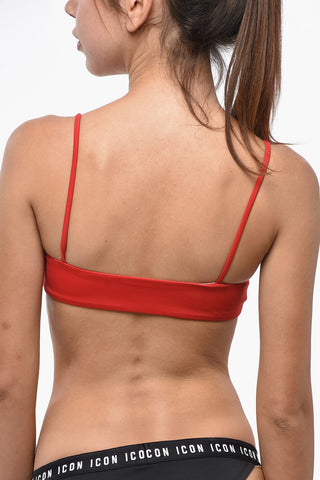 Bandeau-Bikini-Top mit Maxi-Frontlogo