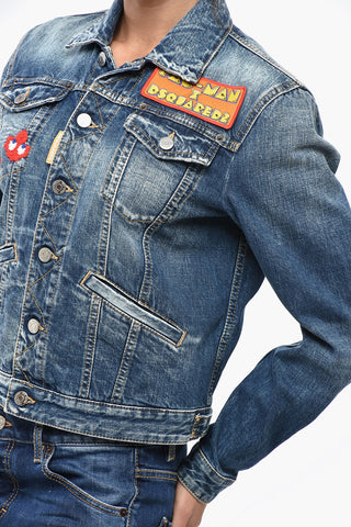 PAC-MAN Jeansjacke BOYFRIEND JEAN mit Patches
