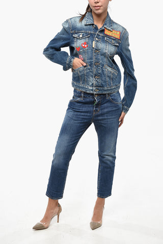 PAC-MAN Jeansjacke BOYFRIEND JEAN mit Patches