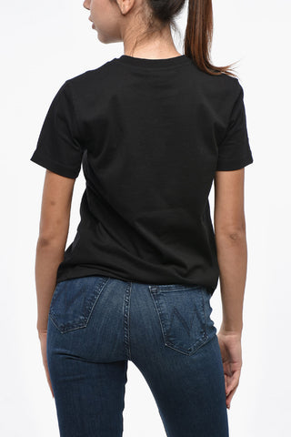 Rundhalsshirt aus Baumwoll-Jersey T-REG-DIV mit Pailletten-Detail