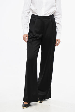 Wool Palazzo Pants with 2 Pleats