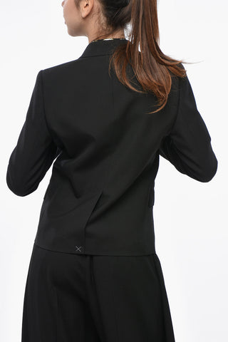 Mohair-Blend Slim-Fit Blazer with Satin Lapel