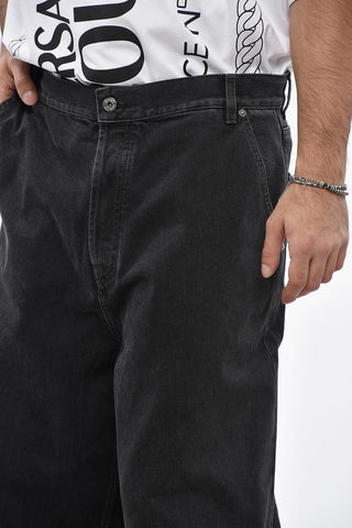 Wide-Leg Jeans with 22cm Logo Button