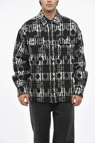 Zweifarbiges Overshirt mit doppelter Tasche