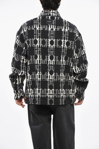 Zweifarbiges Overshirt mit doppelter Tasche