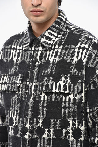 Zweifarbiges Overshirt mit doppelter Tasche