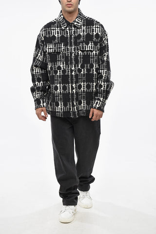 Zweifarbiges Overshirt mit doppelter Tasche