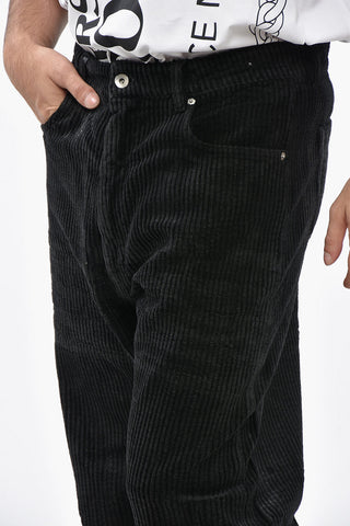 Pantaloni 5 Tasche in Velour a Coste