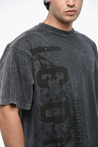 Crew-Neck T-Shirt SPLASH ICON with Vintage Effect