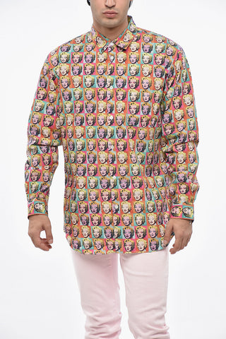 SHIRT ANDY WARHOL Camicia in Popeline di Cotone con Stampa Marilyn Monroe All-Over