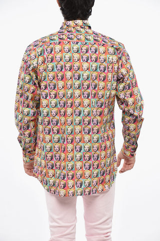 SHIRT ANDY WARHOL Camicia in Popeline di Cotone con Stampa Marilyn Monroe All-Over