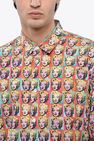 SHIRT ANDY WARHOL Camicia in Popeline di Cotone con Stampa Marilyn Monroe All-Over