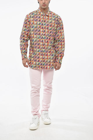SHIRT ANDY WARHOL Camicia in Popeline di Cotone con Stampa Marilyn Monroe All-Over