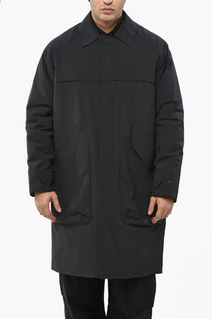 체크 립스탑 트렌치 숨김 버튼 여밈