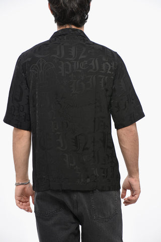 Camicia Bowling in Viscosa Jacquard Motivo Mongoram