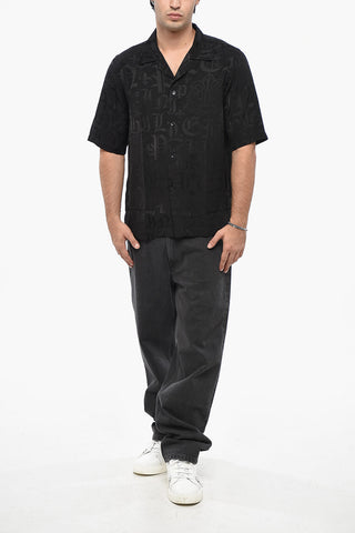Camicia Bowling in Viscosa Jacquard Motivo Mongoram