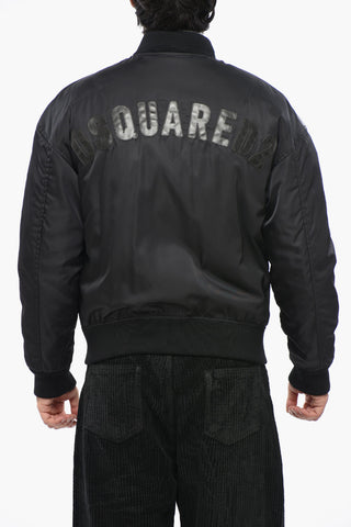 Bomber WESTERN AVIATOR In Pelle e Nylon con Logo in Rilievo