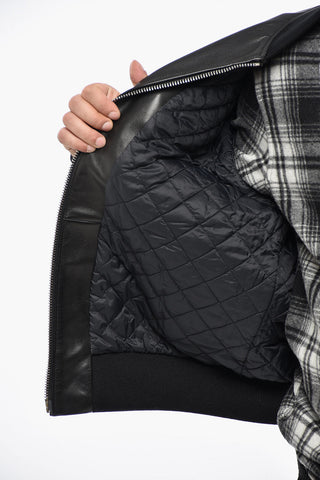 Bomber WESTERN AVIATOR In Pelle e Nylon con Logo in Rilievo