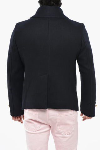 Virgin Wool Double-Breasted Peacoat SAILOR with Gold Buttons