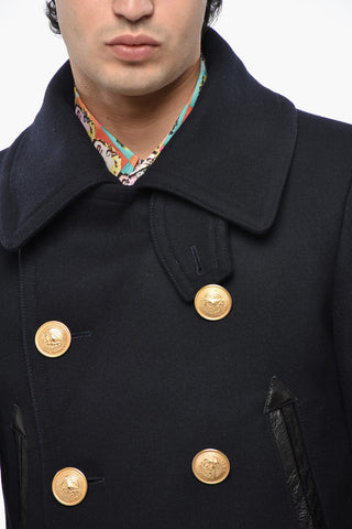 Virgin Wool Double-Breasted Peacoat SAILOR with Gold Buttons
