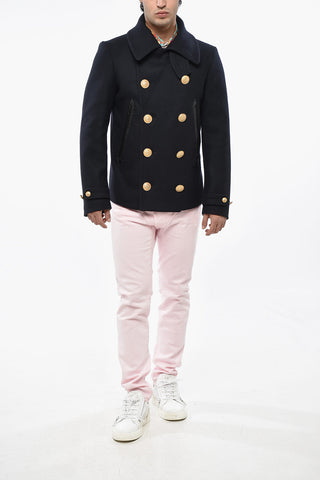 Virgin Wool Double-Breasted Peacoat SAILOR with Gold Buttons