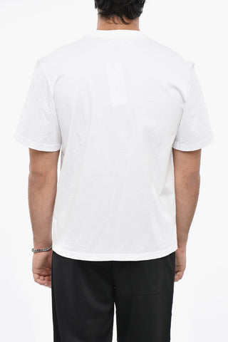 Solid Color Crew-neck T-Shirt with Printed Logo