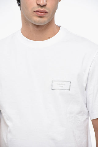 Solid Color Crew-neck T-Shirt with Printed Logo