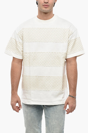 Cotton Jersey Crewneck T-Shirt with Mesh Details