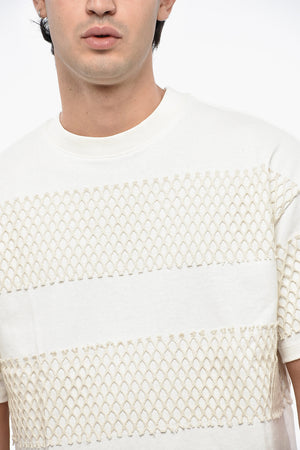 Cotton Jersey Crewneck T-Shirt with Mesh Details
