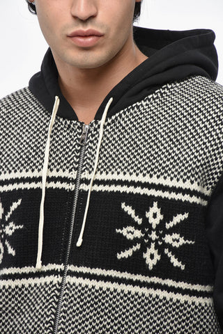 EYE MAN REIGNING CHAMP Cotton-and-Wool Patterned Sweatshirt with Zip Closure