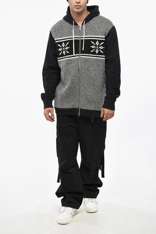 EYE MAN REIGNING CHAMP Cotton-and-Wool Patterned Sweatshirt with Zip Closure