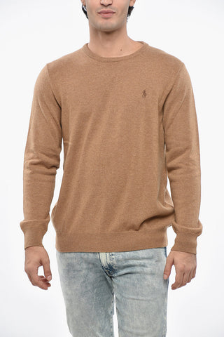 Solid Color Wool Crew-neck Sweater