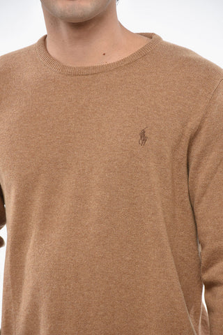 Solid Color Wool Crew-neck Sweater