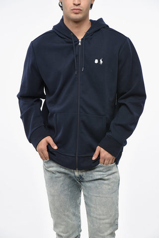 Solid Color Sweatshirt with Zip Closure