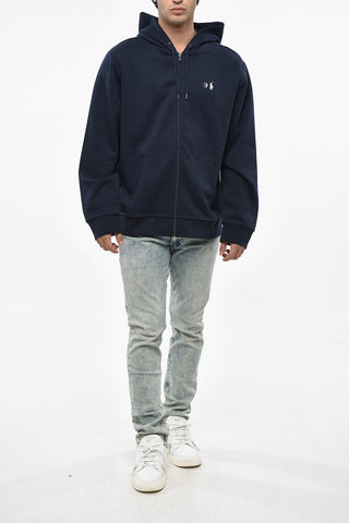 Solid Color Sweatshirt with Zip Closure