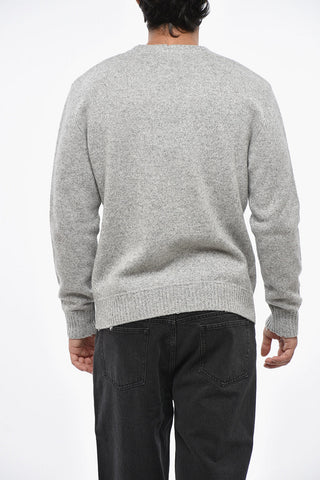 Wool and Cashmere Crew-neck Sweater with Kangaroo Pocket