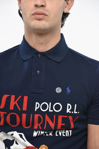Printed Piquè Cotton SKI TOURNEY Polo Shirt