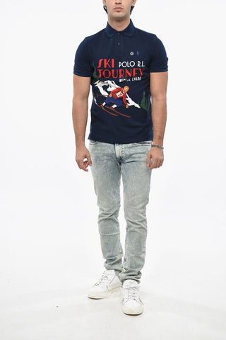 Printed Piquè Cotton SKI TOURNEY Polo Shirt