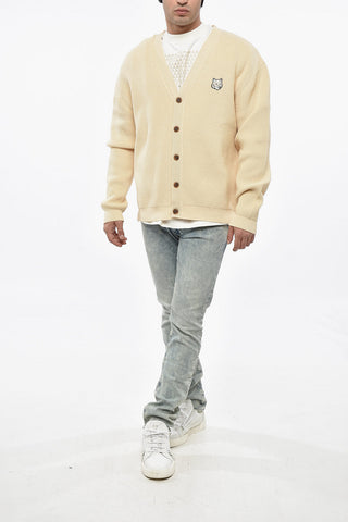 V-Neck Cotton Blend Cardigan