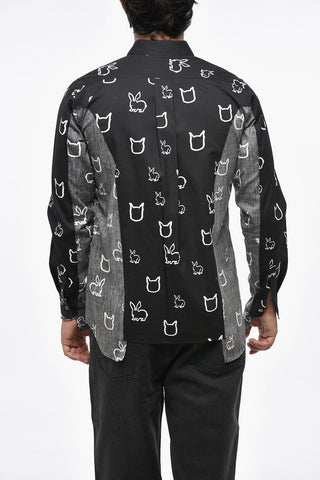 BLACK Printed Shirt with Inside-Out Inserts