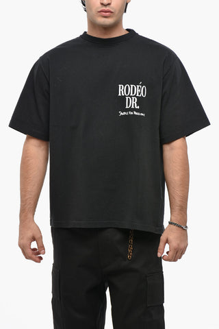 T-Shirt Girocollo RODEO in Tinta Unita con Stampa a Contrasto