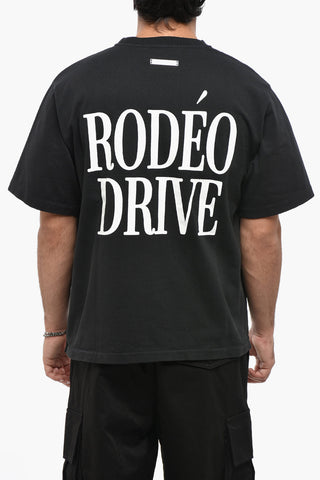 T-Shirt Girocollo RODEO in Tinta Unita con Stampa a Contrasto