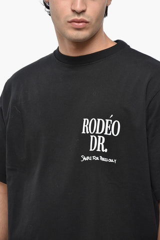 T-Shirt Girocollo RODEO in Tinta Unita con Stampa a Contrasto