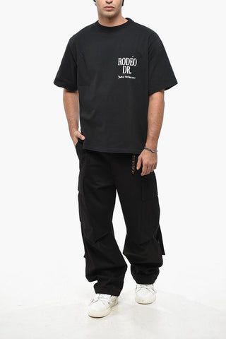 T-Shirt Girocollo RODEO in Tinta Unita con Stampa a Contrasto