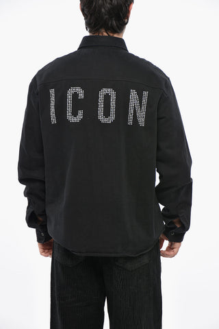 Overshirt in Denim con Bottoni Automatici