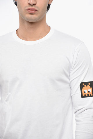 SHIRT T-Shirt Girocollo a Maniche Lunghe con Stampa a Contrasto